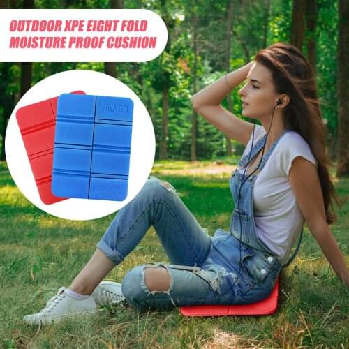 Folding XPE Foam Seat Cushion for Camping Hiking Portable Moisture-Proof Waterproof Mat Picnic Beach Sitting Pad Red Blue