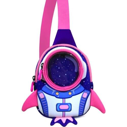 New Kids Messenger Bag Children Toddler Chest Bag Shoulder Bags Rocket 3D Cartoon Travel Pre School Bag for Girls Boys4-8 Years