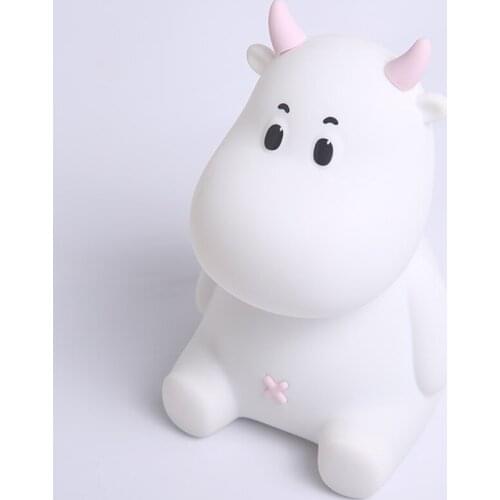 LED Nursery Night Lights for Kids, with Timer, USB Rechargeable Animal Silicone Lamps, Touch Sensor Portable Color Changing Glow