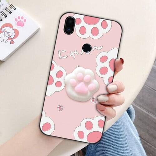 Squeeze Toy Cat Phone Case For Meizu X8 V8 Pro Finger Pinch Squishy Soft Cover For Meizu M6 M8 M9 Note M6s