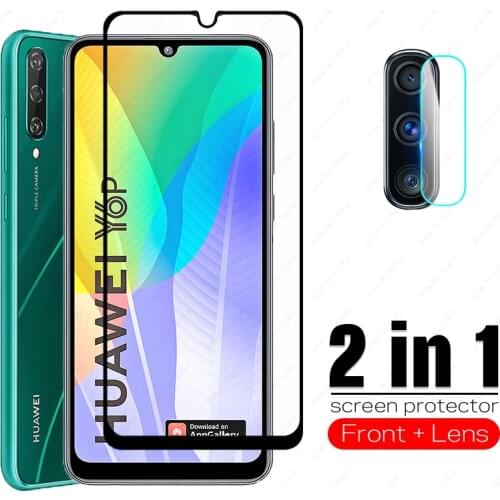 2in1 for huawei y6p 2020 tempered glass Explosion-proof protective glass for Huawei Y6P y6 p y 6p screen protector lens film