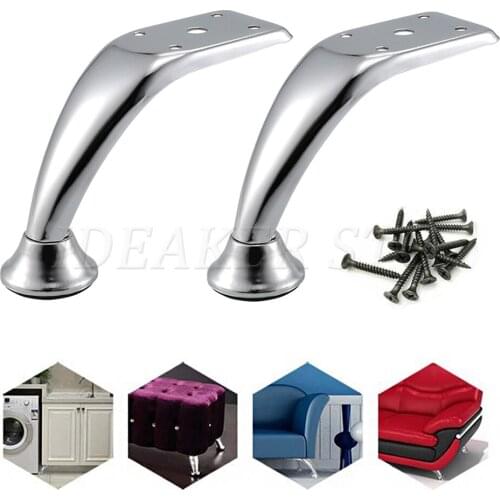 Modern Style Furniture Table Legs Metal Tapered 110mm Sofa Cabinet TV Stands Bed Legs Heavy Duty Silver with Screws 1/2/4PCS