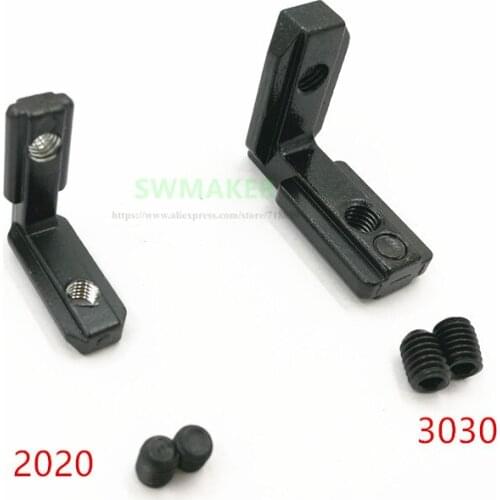 1pcs L Type T Slot black 90 Degree 3030 EU Aluminum Profile Inside Corner Connector Bracket With Screws CNC 3D printer
