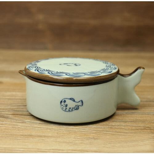 1pc Porcelain Ink Box Brush Rest With Lid Calligraphy Painting Sumi-e Tool