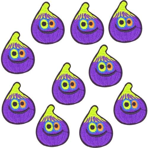 10PCS Cartoon Onion Diy Patches for Jacket Clothing Badge Applique Embroidered Patches for Kids T-shirts Iron on Transfer Patch