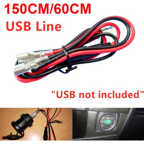 60cm Cigarette Lighter USB Charger Socket Cable Wiring Harness Cord With 10A Fuse for Car Marine Motorcycle ATV RV