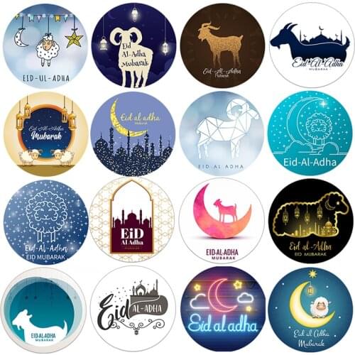 24/48pcs Eid Al Adha Stickers Labels Party DIY Eid Decorations Happy Eid Al-Adha Treat Gift Packing Seal Stickers Party Supplies