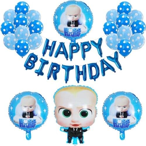 25pcs Cartoon Boss Baby birthday party Decorations Balloons Set Party Supplies Baby Shower party supplies happy birthday balloon