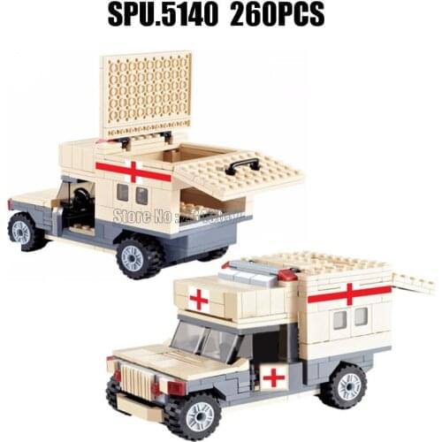 29011 260pcs Military Battlefield Ambulance Suv Car Building Block 1 Dolls Toy