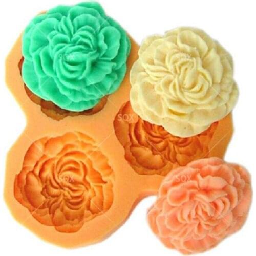 3 Hole Flower Shaped Silicone Mold Fondant Mould Cake Decorating Baking Tools Kitchen Accessories SQ15165