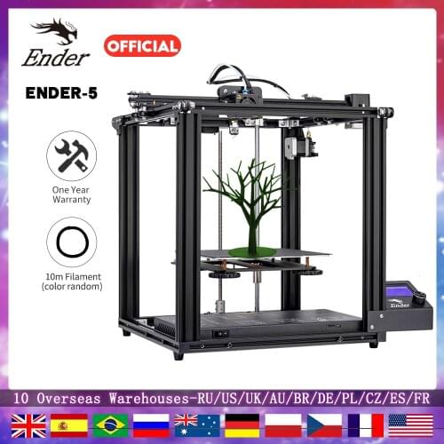 3D Printer Ender-5 Dual Y-axis Motors Magnetic Build Plate Power off Resume Printing MasksPower Easy Build CReality 3D