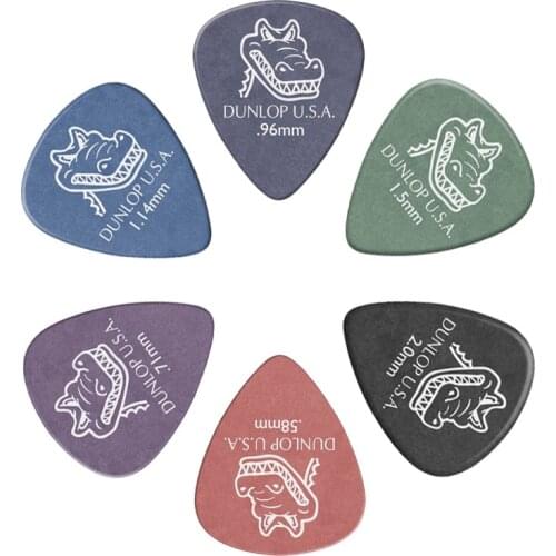 6pcs Dunlop Gator Grip Guitar Pick Plectrum Mediator Vintage Guitar Parts Accessories Guitar Picks 0.58/0.71/0.96/1.14/1.50/2mm