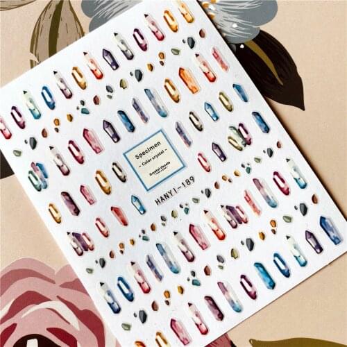 Agate stone Quartz Crystal Golden rim 3D Back glue Nail decal Nail sticker Nail decoration Nail art Nail tool Nail ornament