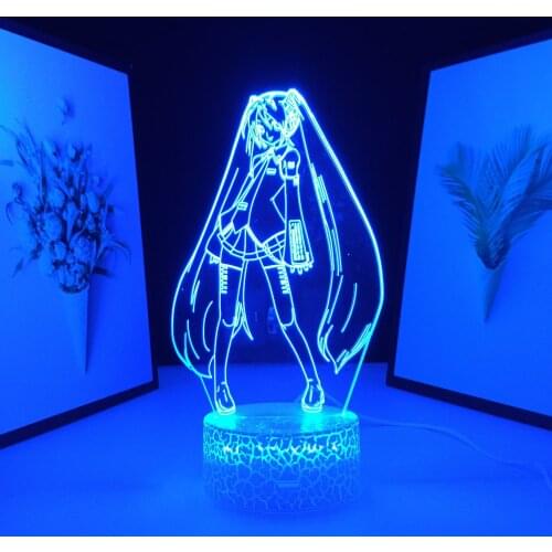Anime Figure Beautiful Singer 3D LED Nightlight for Bedroom Decor Light Cool Child Birthday Gift Manga Room Table Lamp