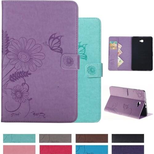 For Samsung Galaxy Tab T580 T585 Cover 3D Emboss Ants High Quality Leather Flip wallet Shell (A6 10.1") 2016 stand Tablet Case