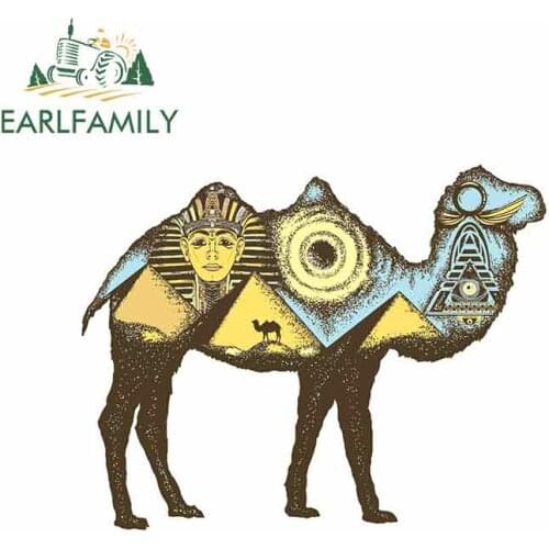EARLFAMILY 13cm x 10.2cm for Egyptian Camel Car Stickers Vinyl Sunscreen RV VAN JDM Car Accessories Graphics Anime Sign