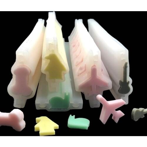 Guitar Shape Cake Mold Child Cookie Cutter Biscuit Mold Silicone Soap Mold Tube Mold Baking Mold for Home Kitchen DIY Easy