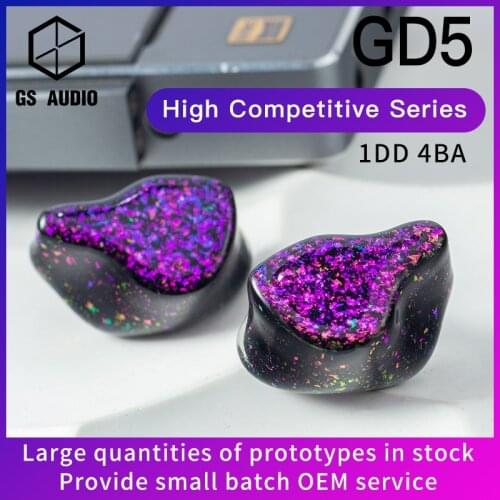 GS AUDIO GD5 4BA+1DD Hybrid Driver HiFi In-Ear Earphones with 0.78 2pin Detachable Cable IEMs for Audiophiles Musician OEM IEM