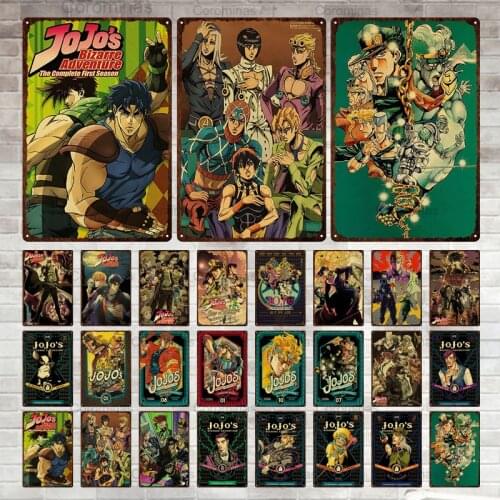 Classic Anime JOJOs Bizarre Adventure JOJO Metal Poster Action Anime Vintage Tin Painting Sign Wall Art Bar Nursery Home Decor