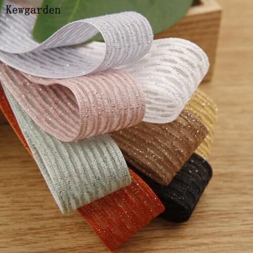 Kewgarden Bright Stripe Organza Ribbon 25mm 1" DIY Hair Bow Flower Accessories Handmade Tape Packing Webbing 10 Yards
