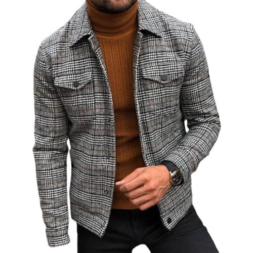 Fashion Mens Jacket 2021 Slim Casual Autumn Plaid Mens Jacket Tops Cazadora Hombre Plus Size Smart Casual Mens Formal Jacket