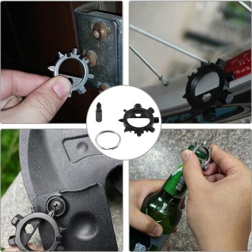 12 in 1 Multitool Opener Screwdriver Stainless Steel Bicycle Repair Tools Multifunctional Screwdriver with Keychain Bottle Open