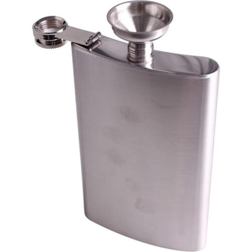 Stainless Steel Hip Whiskey Portable Flask + Funnel Flagon 8 ozl Hip Flasks Drink Liquor Whisky Alcohol Flask Screw Funnel Cap