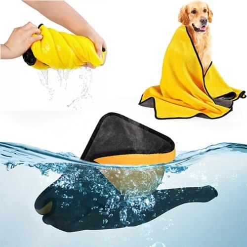 New Absorbent Towels for Dogs Cats Fashion Bath Towel Nano Fiber Quick-drying Bath Towel Car Wiping Cloth Pet Supplies