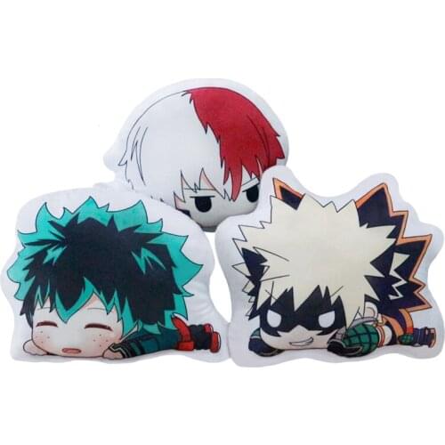 35cm Lovely Cartoon Anime Plush Toys Bakugou Katsuki Todoroki Shoto Midoriya Izuku Bolster Plush Boku No Hero Academia Pillow