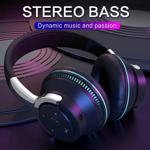 Wired Wireless Bluetooth-compatible Headphones LED Lights Headset Foldable Adjustable Headphone Stereo Earphone For Phone Gaming