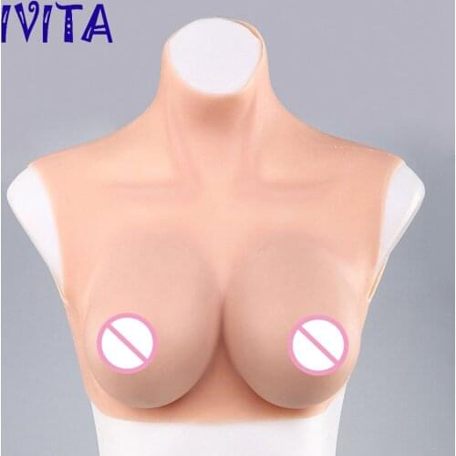 IVITA 1600g Realistic Silicone Breast Forms Half-Body Silicone Breast For Crossdresser Shemale Transgender Drag Queen Enhancer