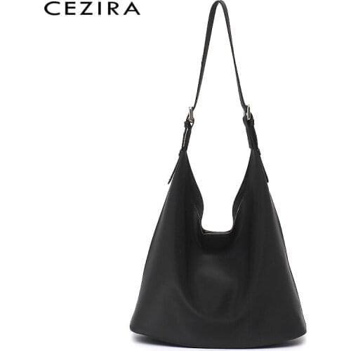 CEZIRA Luxury Soft PU Vegan Leather Hobo For Women Spring Daily Design Liner Bags Tote Female Chic Casual Shoulder Handbag Purse