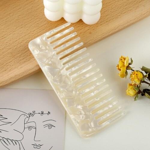 Wide Tooth Pocket Hair Comb Cellulose Acetate Tortoise Detangling Hairbrush Tool K1KB