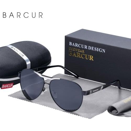 BARCUR Pilot Brand Design Frame Women Fashion Polarized Sunglasses Men Metal Sun Glasses Driving Shades UV400 Protection