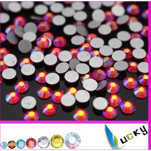 Top quality flat back non hotfix rhinestones!1440pcs ss20 lt siam ab glue on crystal for nail art all colors ab available