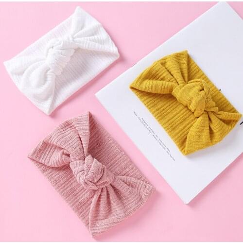 Baby Headband Stripe Girls Knot Turban Soft Children Elastic Head Wrap Wide Ear Warmer Infant Autumn Winter Hair Accessories