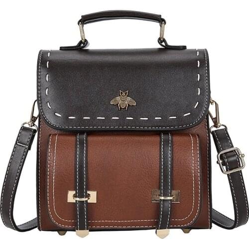 Vrouwen Rugzak Kwaliteit Vintage Leather Vrouwelijke Rugzak Little Bee School College Rugzak Reistas Mochila