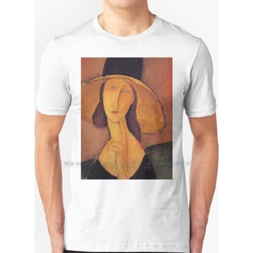 Vintage Amedeo Modigliani - Woman With Hat C1920 Fine Art T Shirt 100% Pure Cotton Vintage Amedeo Modigliani Woman With Hat