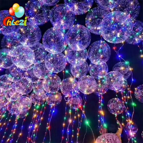 18/30 inch Clear Bubble Balloon With Led Strip Copper Wire Luminous Led Balloons For wedding Decorations birthday party Supplies