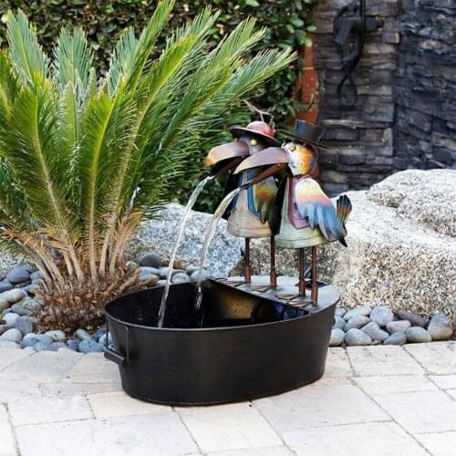 Wl Fountain Courtyard Art Decor Artware Iron Crafts Garden Decoration Resin Artisitc Decorations Fountains