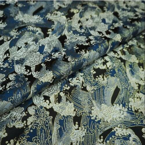 Japanese kimono fabric 100*75cm Cherry blossoms Waves