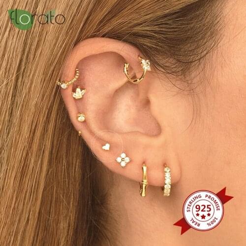 Love\Star\Moon Exquisite Stud Earring Women 925 Silver Ear Needle Cute INS Small Earrings College Style Fine Jewelry For Girls