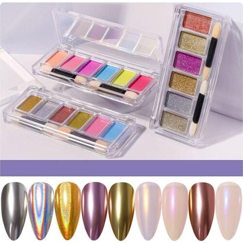 1 Box Solid Mirror Nail Powder Holographics Laser Aurora Nail Glitter UV Gel Polish Chrome Pigment DIY Nail Art Decorations