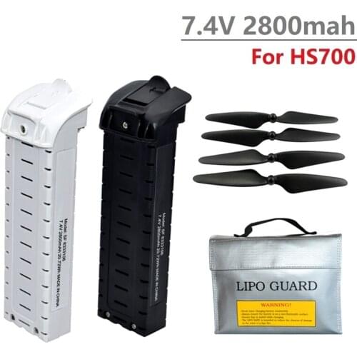 2Pcs/Sets 7.4V 2800mAh lithium battery for HS700 four-axis aircraft remote control drone battery and Propellers / Charger / Bag