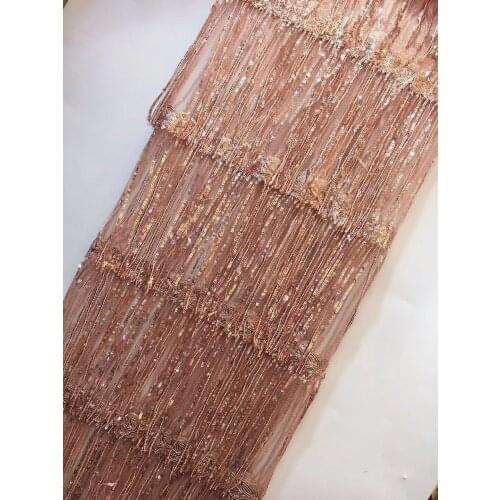 2020 Latest Pink French African Lace Fabric With Sequins High Quality African Tulle Lace Fabric For Wedding ZX30752