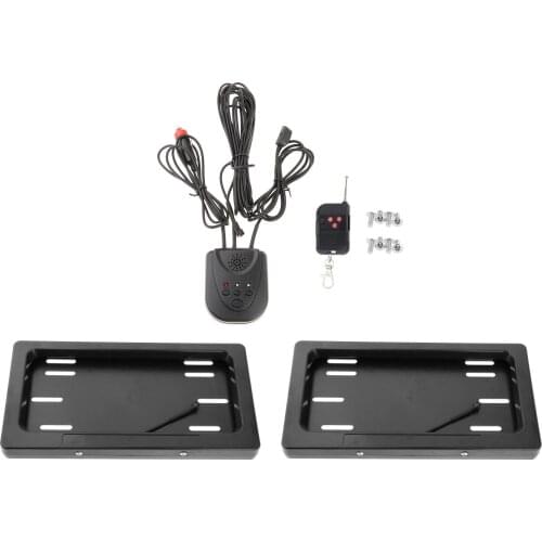 2X Hide-Away Electric Remote License Plate Frame Universal Rattle Proof