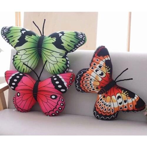 50cm Plushed Simulation Toy Butterfly Pillow Soft Chair Cushion Cartoon Colorful Butterfly Cushion Pillow Home Decoration Toys