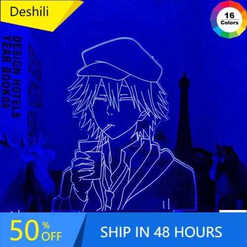 Anime Led Light Bungo Stray Dogs Ranpo for Bedroom Decoration Nightlight Birthday Gift Room Decor Table 3d Lamp Bungo Stray Dogs