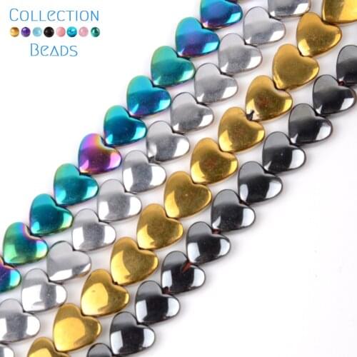 Natural Stone Colorful Heart Shape Hematite Beads For Jewelry Making 6mm 8mm Charms Beads Diy Bracelet Necklace Accessories 15