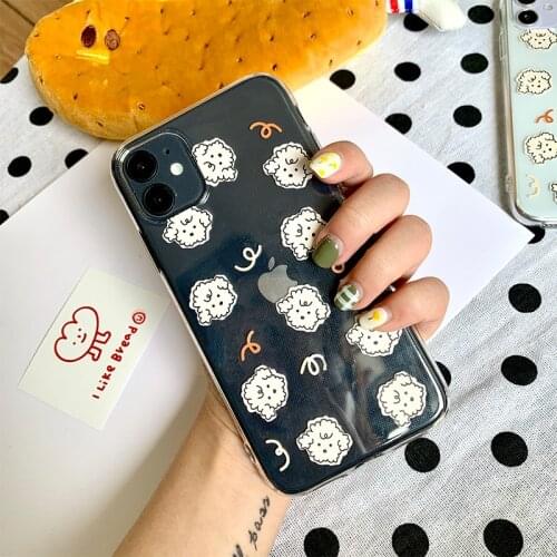 Case for IPhone 12 Poodle for 6s Soft Transparent Cherry Silicone Phone Case Pro Max XR XS Max 8 7 Plus Case Cases for Iphone 11